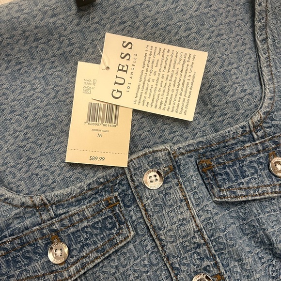 Guess Denim Button-Front Mini Dress - Picture 8 of 10
